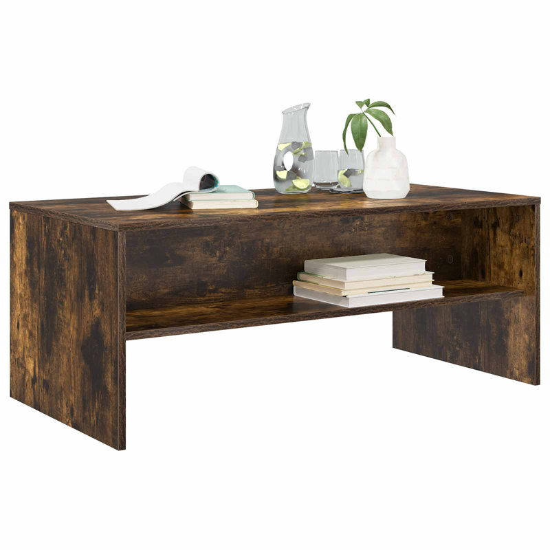 Coffee Table with Storage, Smoked Oak