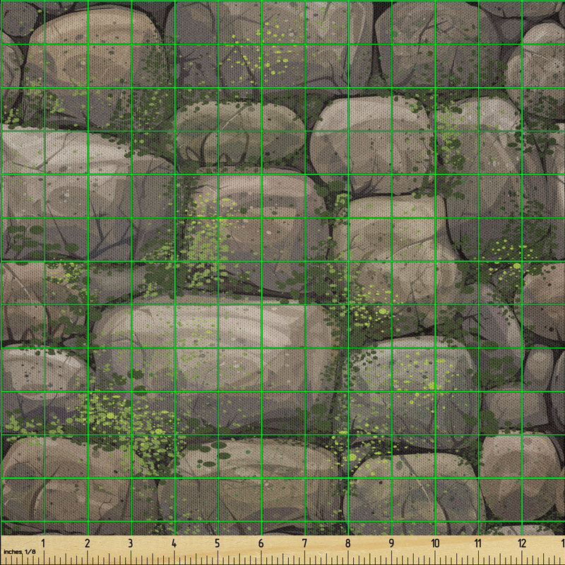 Daryah Stones Covered with Moss Rock Multi-purpose Fabric