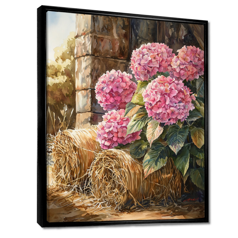«Dupere Hydrangeas» par The Hay Bales II - Hydrangea, art mural, Noir, Reproduction avec cadre flottant, H 20 po x l 12 po