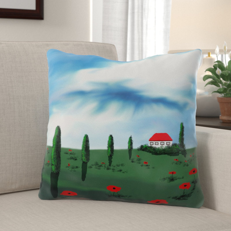 Coussin décoratif Flovilla, Microsuède, Intérieur