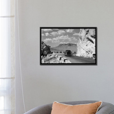 " 1930s-1940s Car Driving On Mountain Road In Yellowstone National Park Near Cody Wyoming USA " by Vintage Images