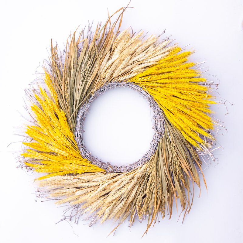 Handcrafted Faux Wheat 22'' Wreath