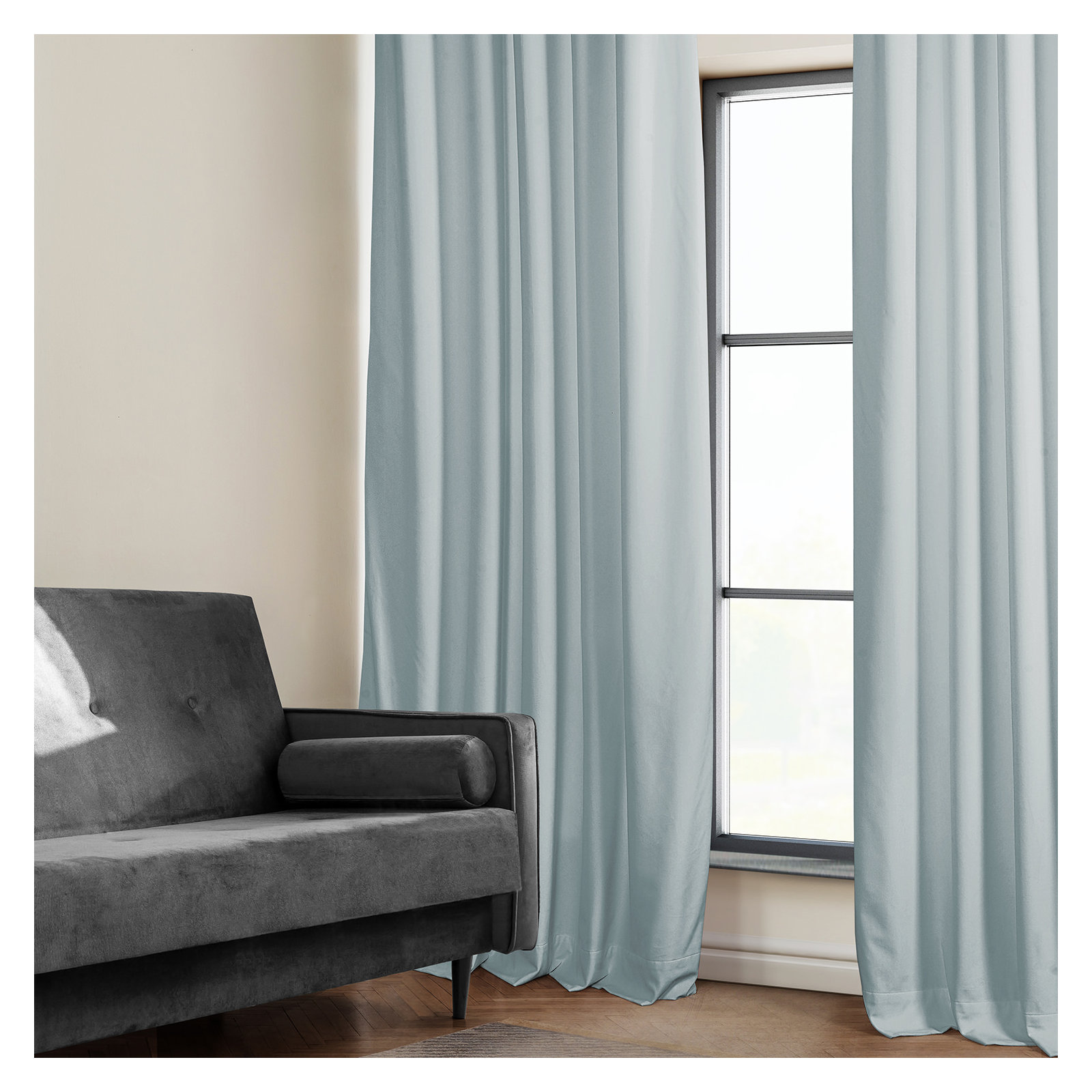 Matra Plush Velvet Curtains for Bedroom - Room Darkening Curtains for Living Room Window Single Panel, 50" W x 96" L