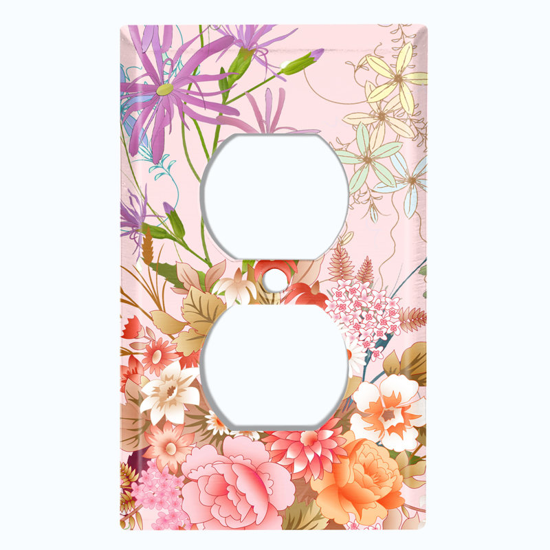 Plaque murale à 1 sortie pour bouquet de fleurs de lys roses