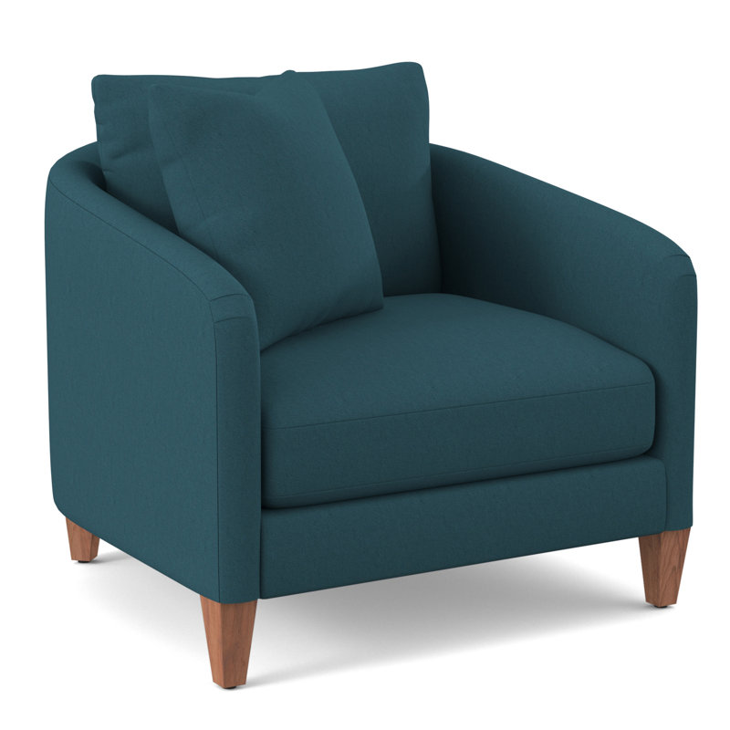 Fauteuil en polyester de 38 po de largeur, Velours performance Bella Peacock