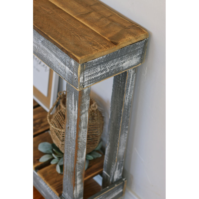 60'' Solid Wood Console Table, Brown/Gray