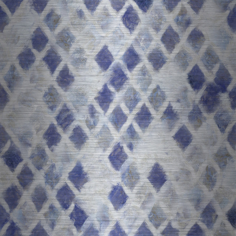 «Blue and White Diamonds», reproduction sur métal, H 32 po x l 32 po x P 1,5 po