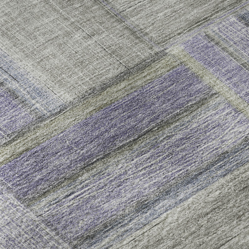 Premium Machine Washable Mayfield AMF2285 Geometric Rug, 8' x 10', Purple