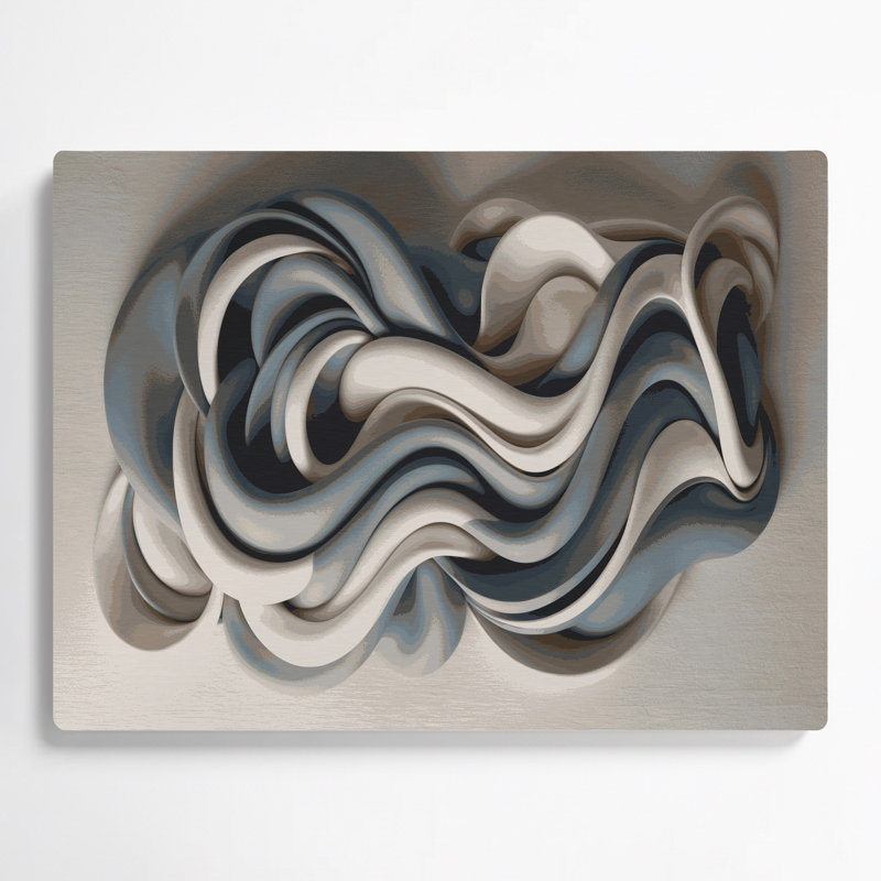 Art mural gris Biomorphic Abstraction 15, H 11 po x l 14 po