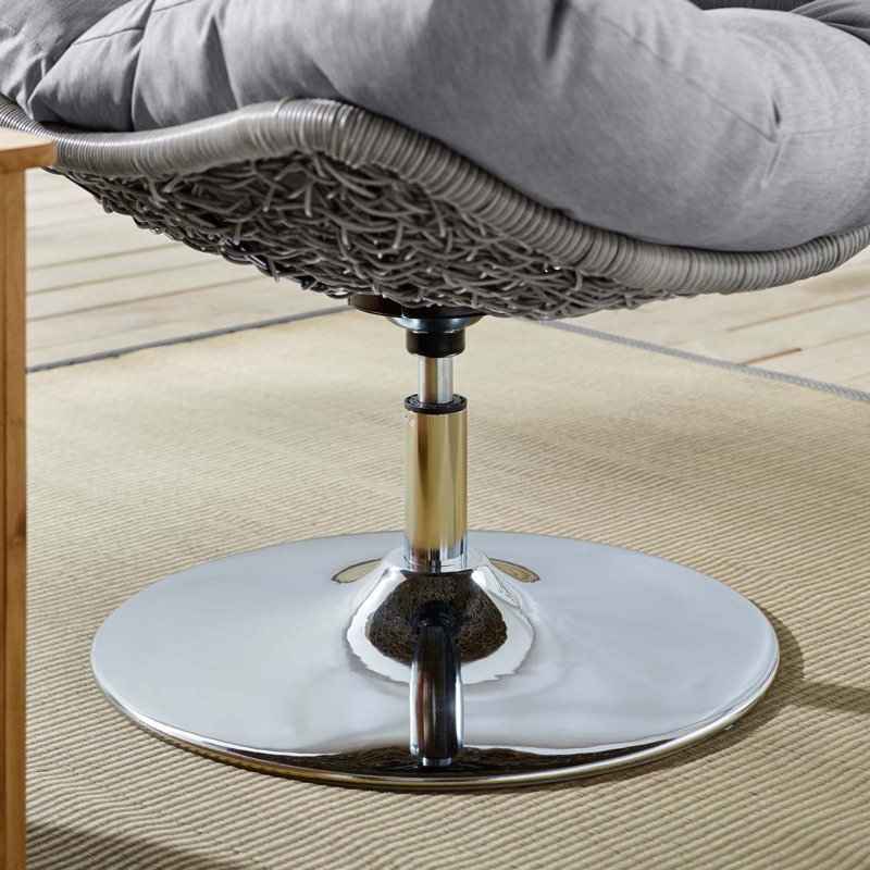 Chaise longue pivotante pour l'extérieur en rotin Brighton par Modway, gris