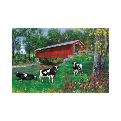 " Summer Day Covered Bridge " by J. Charles Painting Print