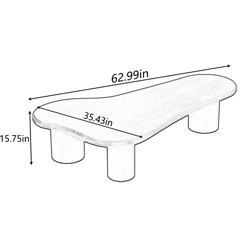 Solid wood multi-functional creative tea table, 15.75" H x 62.99" L x 35.43" W, Brown