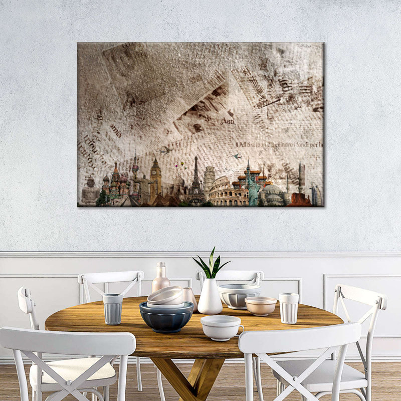«Grungy World Monuments», reproduction sur toile, H 24 po x l 36 po x P 1,25 po