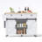 47.34"W*33.27D Farmhouse Kitchen Island Cart With Drop Leaf, Barn Door Storage Cabinets, 3 Drawers, Adjustable Shelves & Locking Wheels-325651409