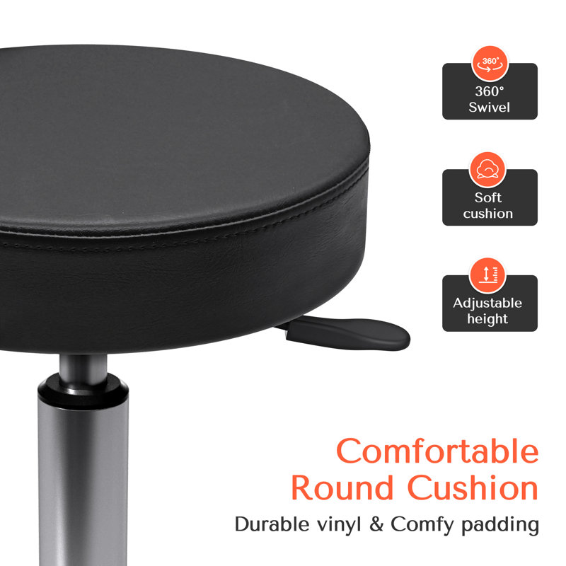 Adjustable Height Ergonomic Lab Stool with Heavy-Duty Wheels