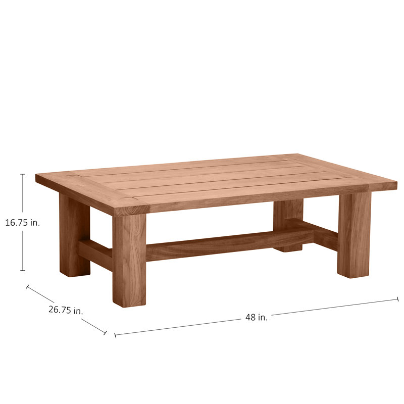 Croquet Teak Outdoor Coffee Table, Natural Teak
