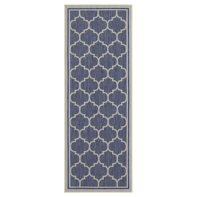 Eslinger WF_HAR2006 Silver 2'7" x 7'3" Indoor/Outdoor Area Rug, Runner 2'7" x 7'3", Silver/White