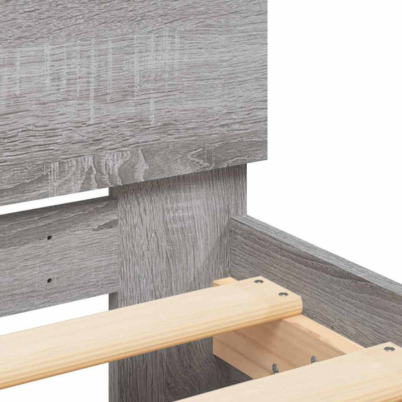 Siman Bed, European Double (140 x 200 cm), Grey Sonoma