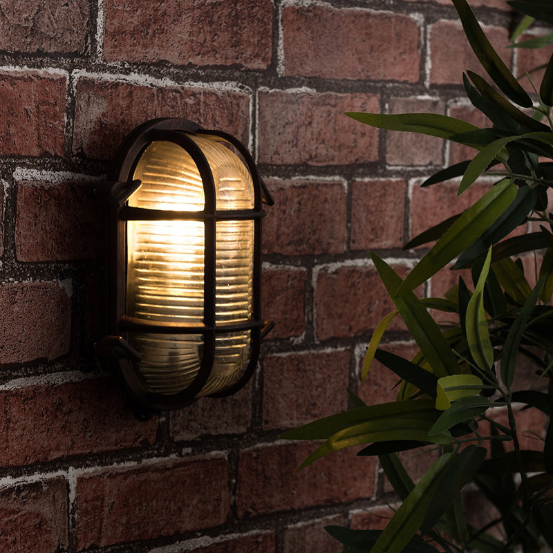 Westlawn Black 20cm H Outdoor Bulkhead Light