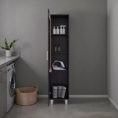 Wenge Storage Cabinet with Fixed Shelf