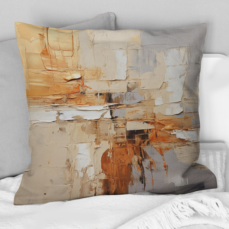 Coussin Beige Gray Geometric Collage II - Abstract Collages