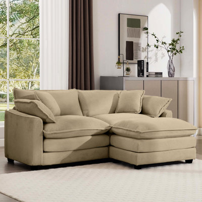 Velours côtelé brun clair 2, charme en mousse à mémoire de forme et charme nostalgique, détente