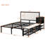 Lit plateforme en métal avec tablettes de rangement-836789607-836789625