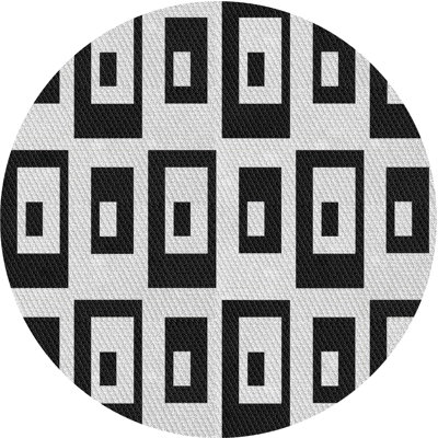 Tapis noir/blanc à motifs
