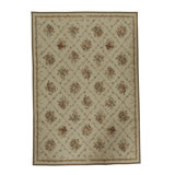 Hand-Knotted High-Quality Ivory and Ivory Area Rug