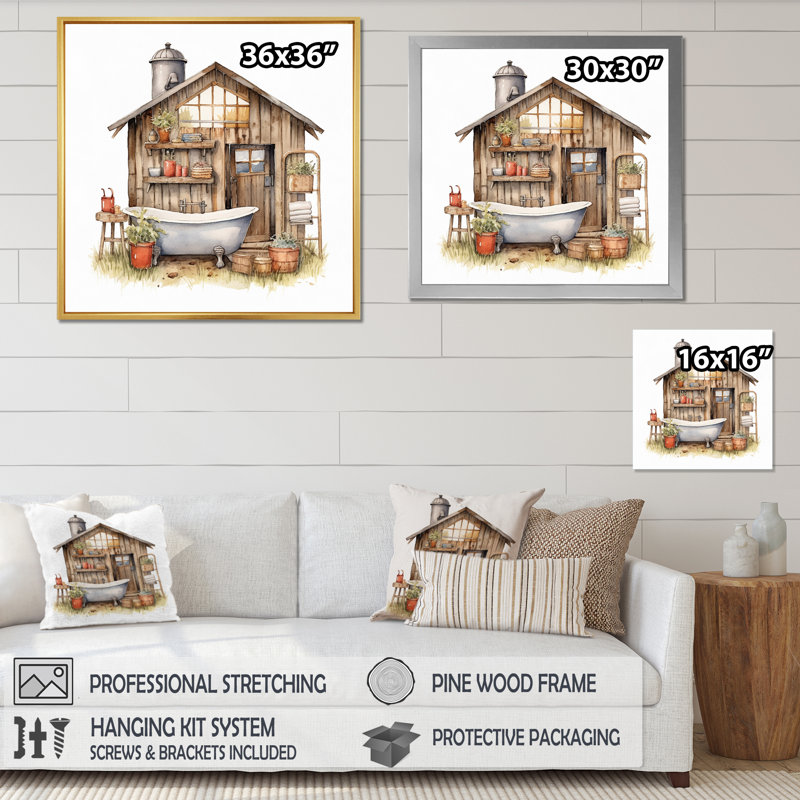 «Natural Bathroom Decor XXXV», reproduction d'art sur toile, H 24 po x l 32 po x P 1 po, Toile tendue