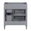 Meuble-lavabo de salle de bain sans lavabo supérieur, armoire de rangement moderne avec 2 tiroirs et un tiroir basculant-112897517
