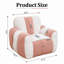 Fauteuil à billes en tissu bicolore rayé de grande taille-127829040-129347271