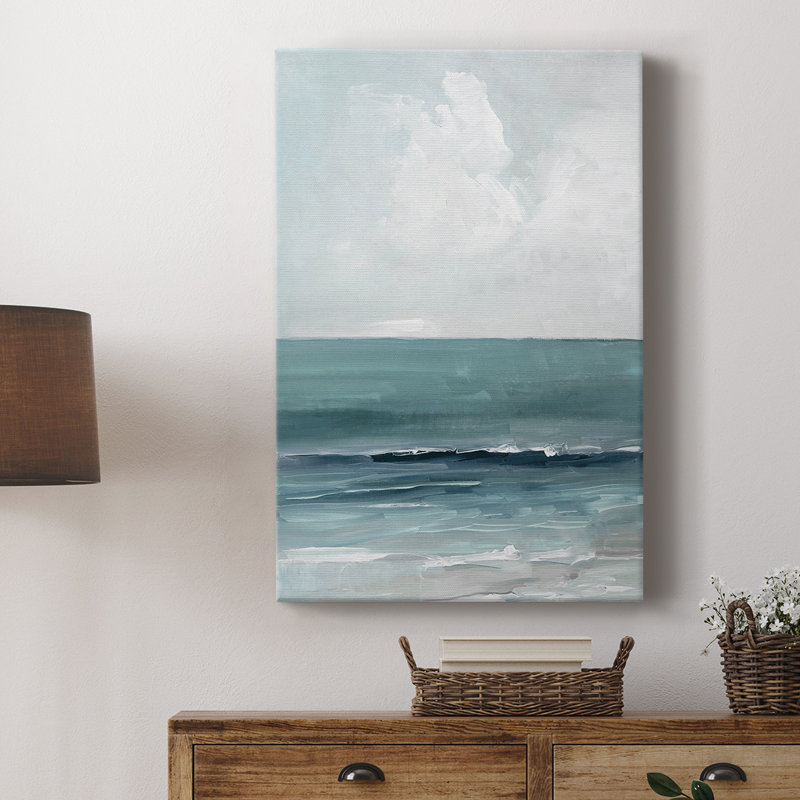 Teal Seas I - galerie sur mesure, H 18 po x l 12 po