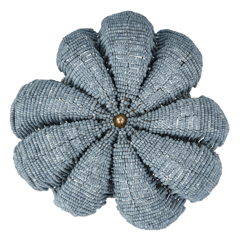 Anguilla Semi-Flush Mount in Blue Wood Beads, Blue