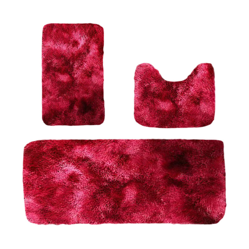 Ensemble de 3 tapis de salle de bain d'hiver de grande taille pour 3 pièces de tapis de bain de couleurs mélangées à absorption d'eau douce et antidérapante