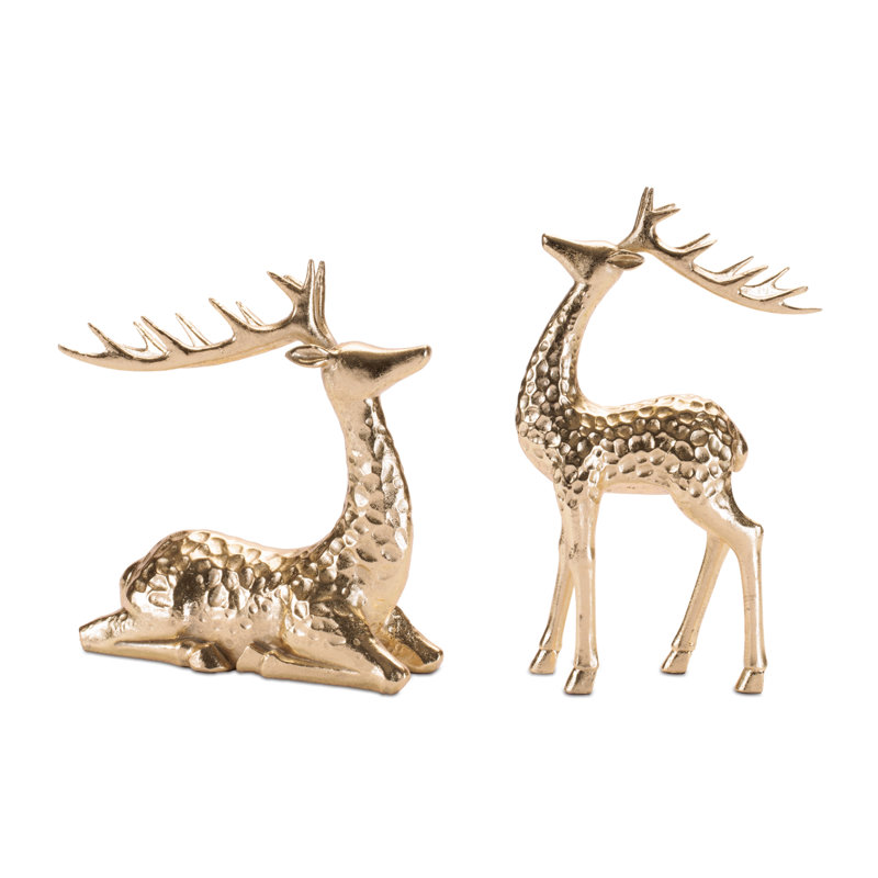 Figurines de cerf doré (ensemble de 2)