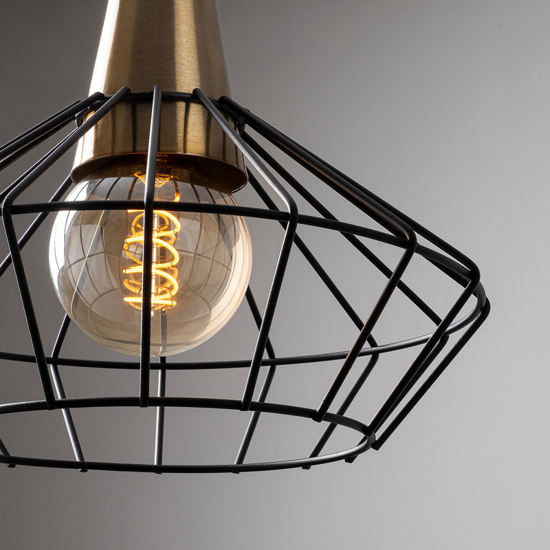 Metal Body Adjustable Height Single Cage Pendant
