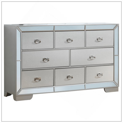 Commode de rangement élégante à champagne argenté