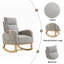 Fauteuil à bascule moderne avec accoudoirs de salon à dossier haut l 27,6 po et deux poches latérales-1119801999