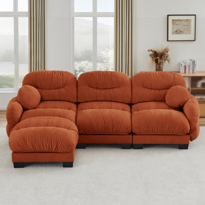 Cloud Couch L Shape Sofa  For Living Room, Chenille Fabric