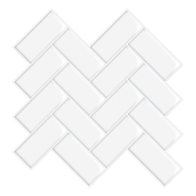 12" X 12" PVC Peel & Stick Thicker Herringbone Tile