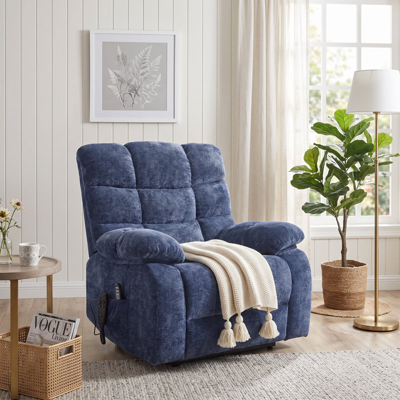 Fauteuil inclinable électrique surdimensionné à double moteur avec fonction chauffante et massante et capacité de charge de 159 kg
