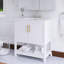 Meuble-lavabo simple autoportant de 30 po avec plateau intégré en céramique blanche-1446318969