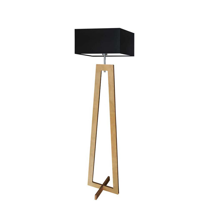 Tahoe 138 H cm Traditional Floor Lamp, Black, Wanut