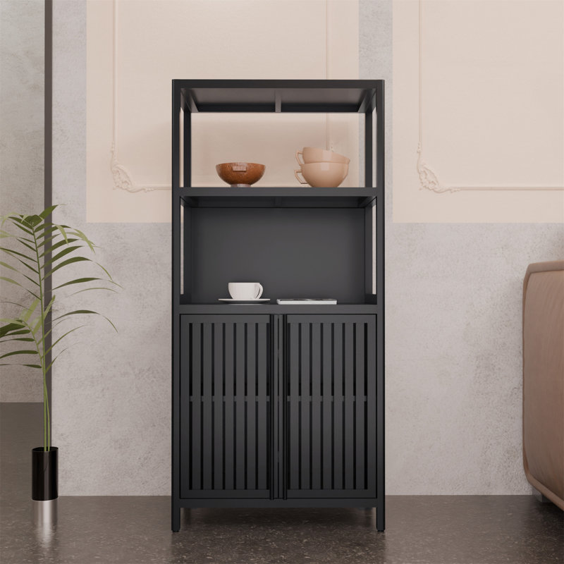 Black Bamboo Storage Cabinet