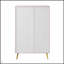 Commode rose Gaines à finition ultrabrillante avec tiroirs spacieux et design moderne à vagues pour un rangement élégant