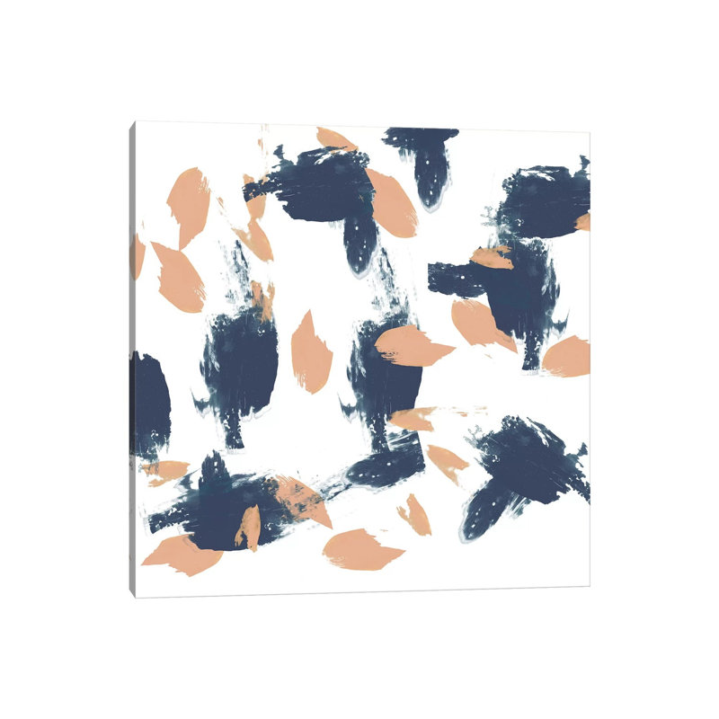 Blueberry & Peach Strokes I 1 Piece Wrapped Canvas Painting, 66.04 cm H x 66.04 cm W x 3.175 cm D