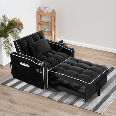 Convertible Sleeper Chair Sofa Bed Adjustable Pull Out Sleeper Chair Bed Multi-Pockets Folding Sofa Bed For Living Room Bedroom Small Space,3-In-1 Sof -  Ebern Designs, FB25E7016A6842A9A5CF6B7A8881DFFC