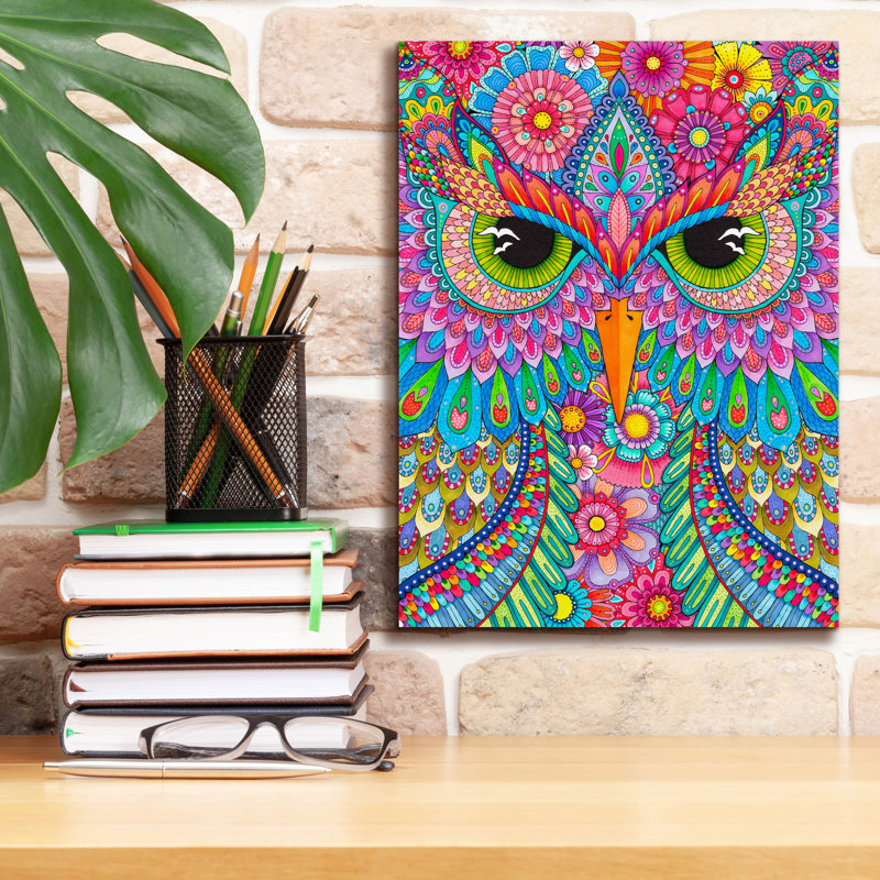«Night Owls 3» par Hello Angel, art mural sur toile, H 16 po x l 12 po x P 0,75 po