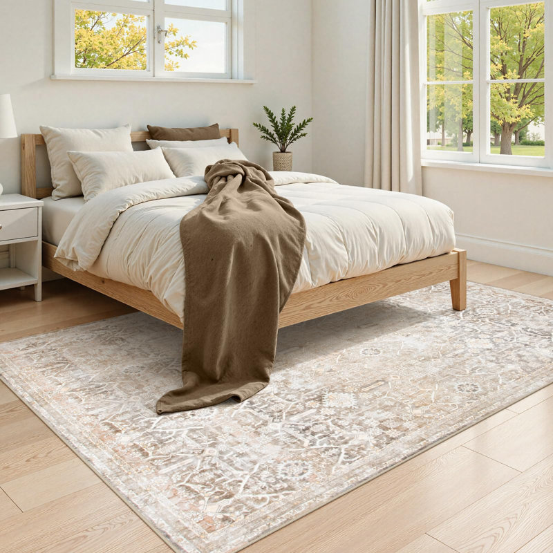 Tapis lavable rétro Tribal Cashmere, Rectangle 6 pi x 9 pi